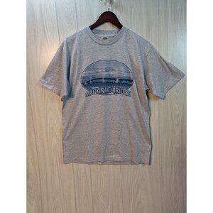 Vtg 90s Destination T Shirt Mackinac Bridge Michigan T Shirt Large Eagle USA